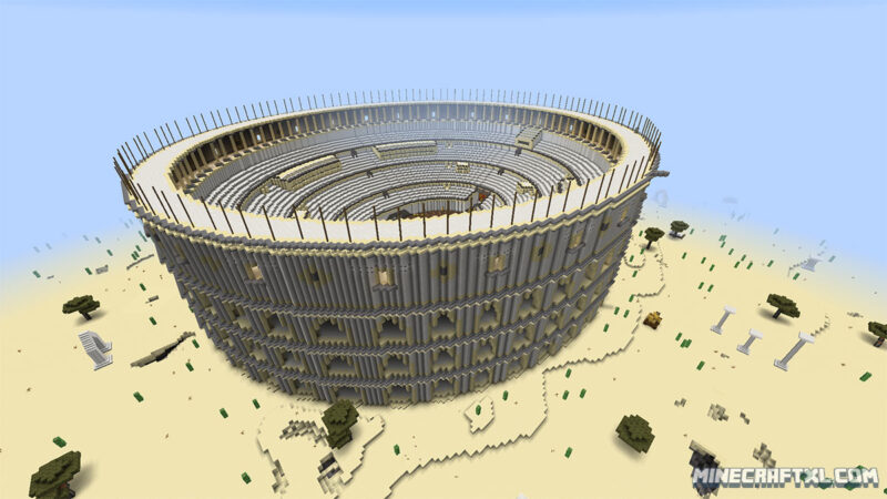 ảnh minecraft 3D nhà thi đấu