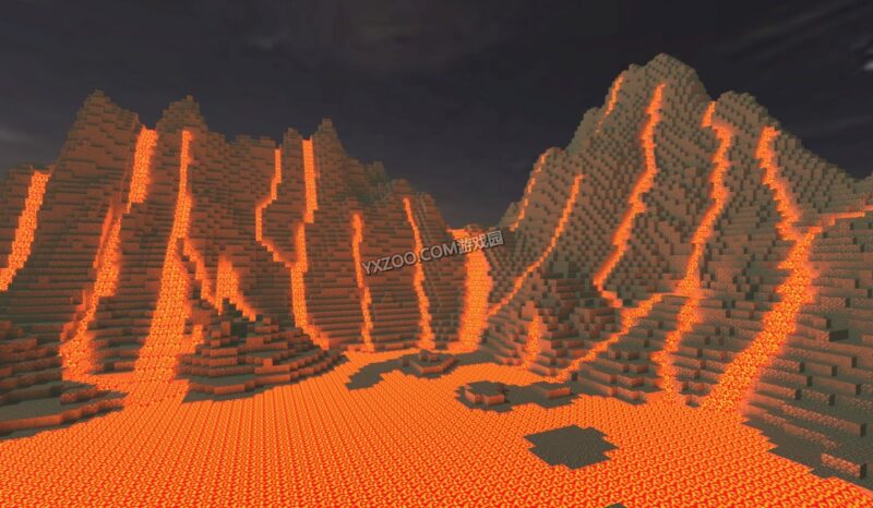 Ảnh Minecraft 3D núi lửa