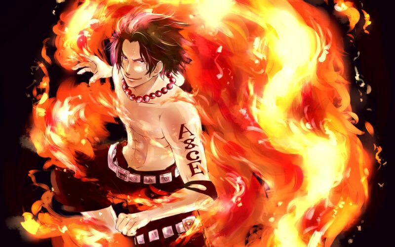 Hình nền Ace One Piece với lửa