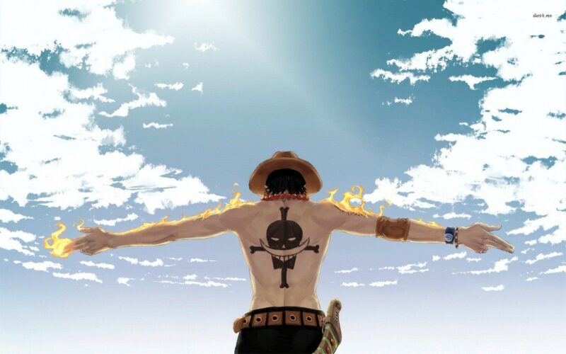 Hình nền Ace One Piece giang rộng cánh tay