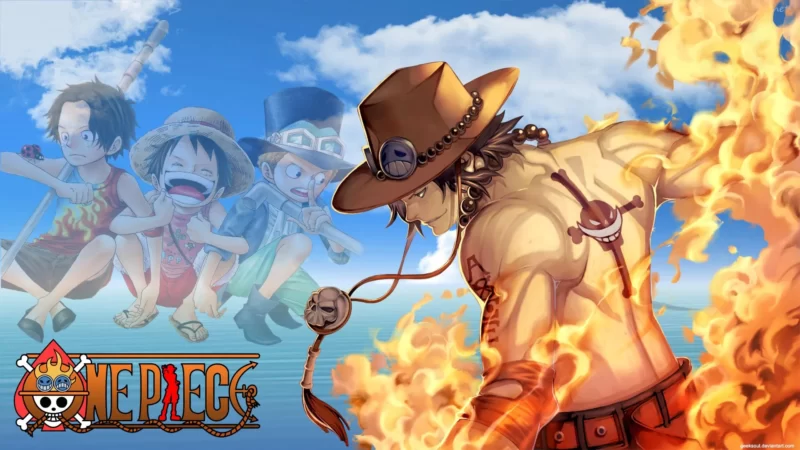 Ảnh nền Ace One Piece nền lửa
