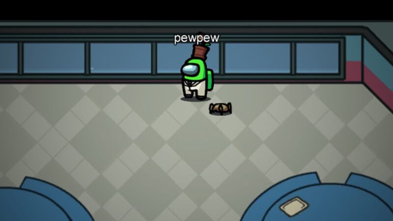 Ảnh nền Among US màu xanh