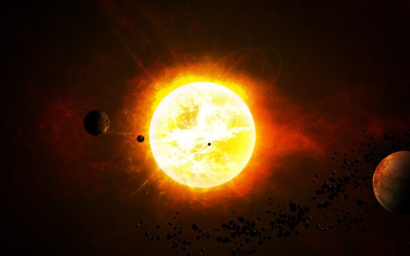Hình nền mặt trời và các hành tinh