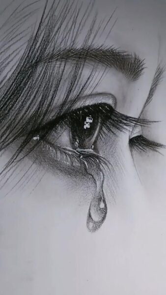 schöne Tränen, die durch Bilder fallen