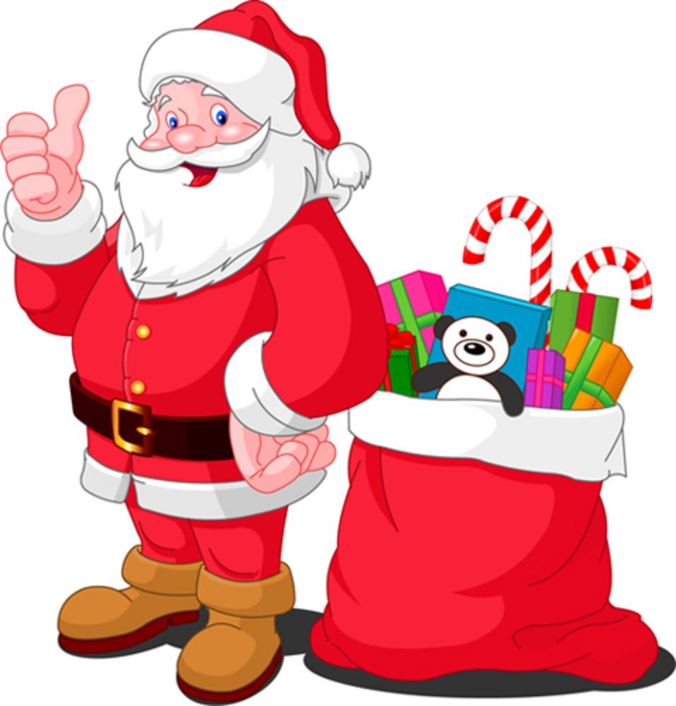 Đáng Yêu Dễ Thương Kawaii Chibi Ông Già Noel Với Một Túi Quà Tặng Và Một Chiếc Chuông Dưới Tuyết Rơi Giáng Sinh Vui Vẻ Và Một Năm Mới Hạnh Phúc Hình