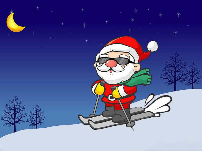 ảnh ông già Noel trượt tuyết
