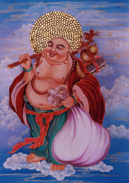 Hình ảnh Phật Di Lặc cưỡi mây bay