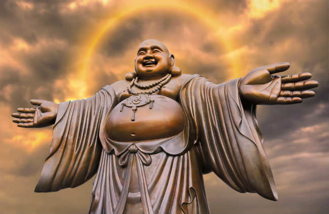 Hình tượng Phật Di Lặc dang rộng hai tay