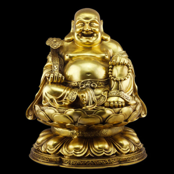 Maitreya Buddha-Bild mit goldener Statue