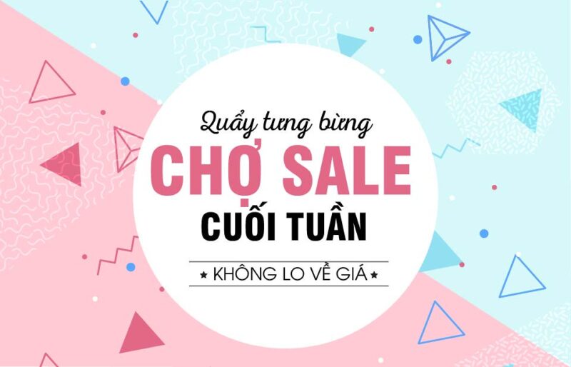 Ảnh bán hàng (banner bán hàng) chữ nhỏ nền xanh hồng