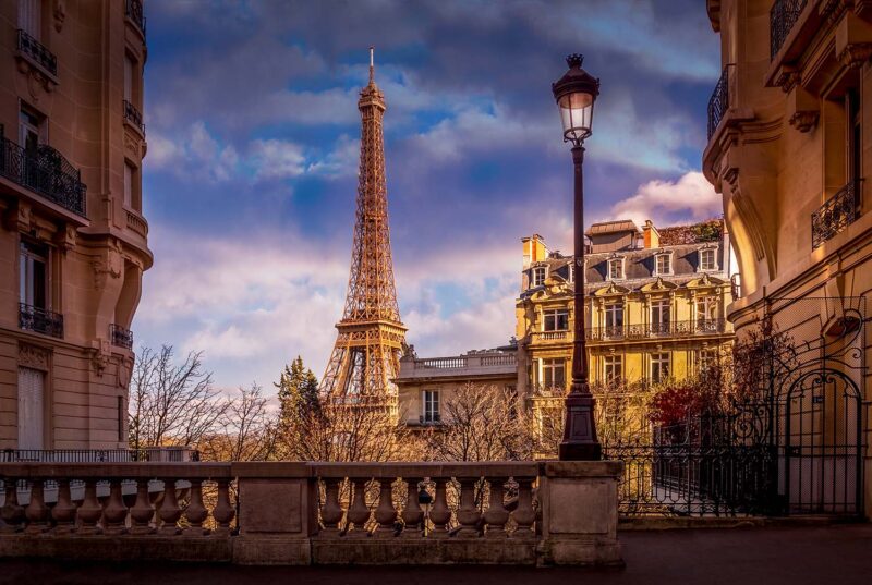 ảnh tháp Eiffel một góc thành phố