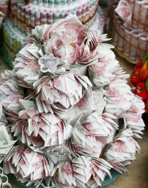 Ảnh tiền lẻ xếp hoa