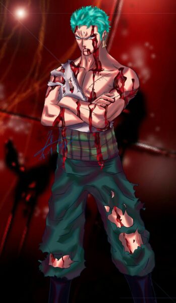ảnh Zoro ngầu 3D bị thương