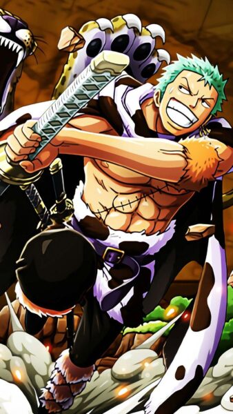 ảnh Zoro ngầu 3D đang chạy trốn