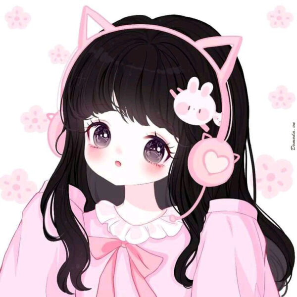 Avatar anime cute nữ tóc đen