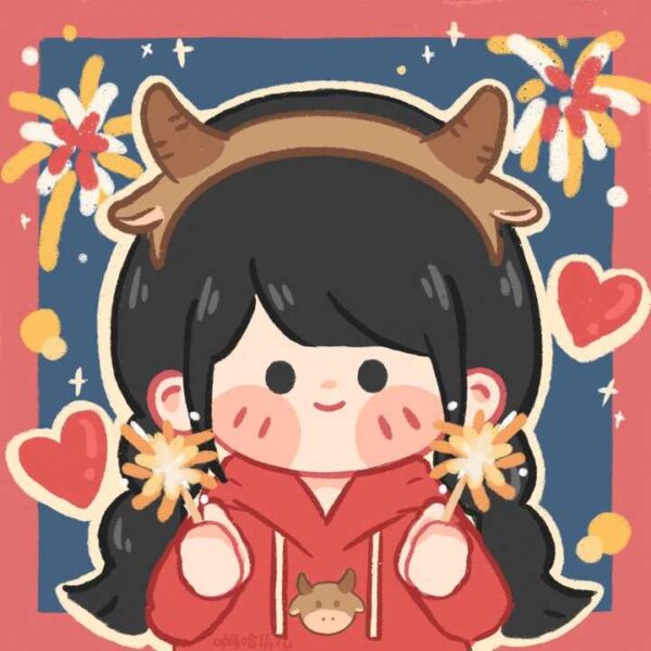 avatar tết chơi pháo hoa