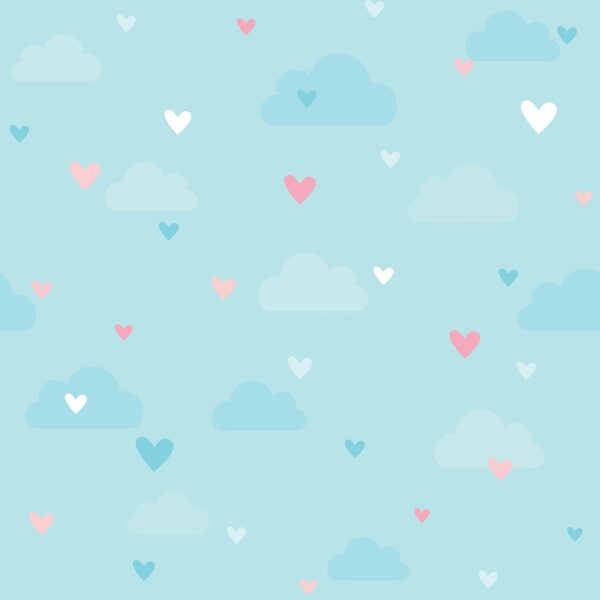 background dễ thương nền xanh trái tim nhỏ