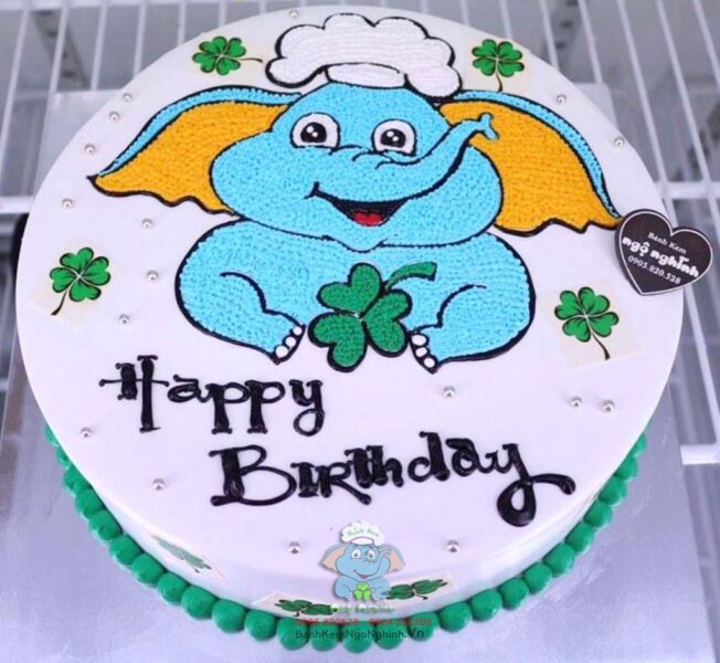 Bánh sinh nhật ngộ nghĩnh in hình con Voi