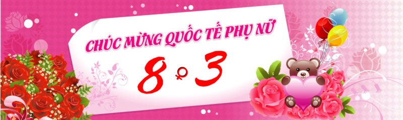 Hình ảnh 8 3 đẹp băng rôn chúc mừng