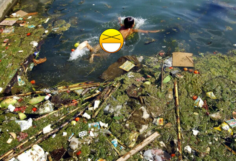 Hình ảnh ô nhiễm nguồn nước do rác ảnh hưởng tới sức khỏe
