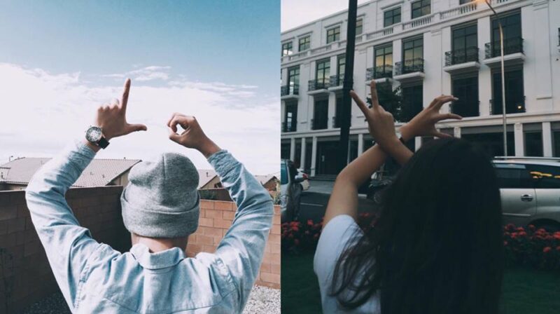 Hình ảnh yêu xa đẹp nhất - tạo dáng LOVE cùng người yêu