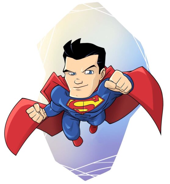 Hình chibi siêu nhân Superman đang bay