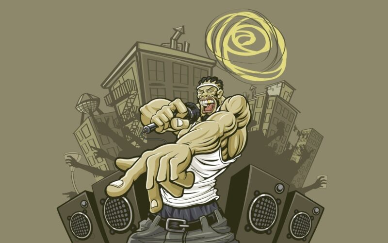 Hình Hiphop nền vàng nâu