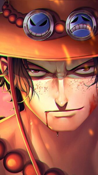 Hình nền cái miệng đẫm máu của Ace One Piece.Hình nền miễn phí