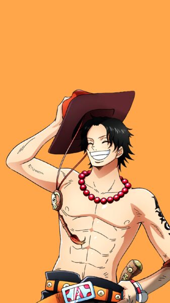 Hình nền Ace One Piece nền màu cam