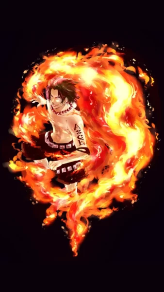 Hình nền Ace One Piece nền đen