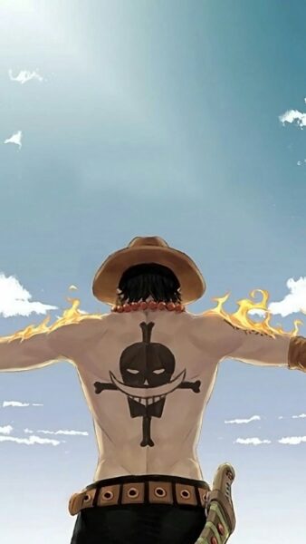 Hình nền Ace One Piece ở mặt sau