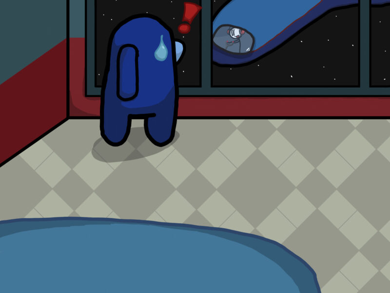 Hình nền Among US bên cửa sổ