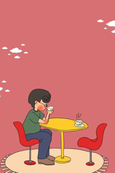 Hình nền độc thân ngồi uống trà