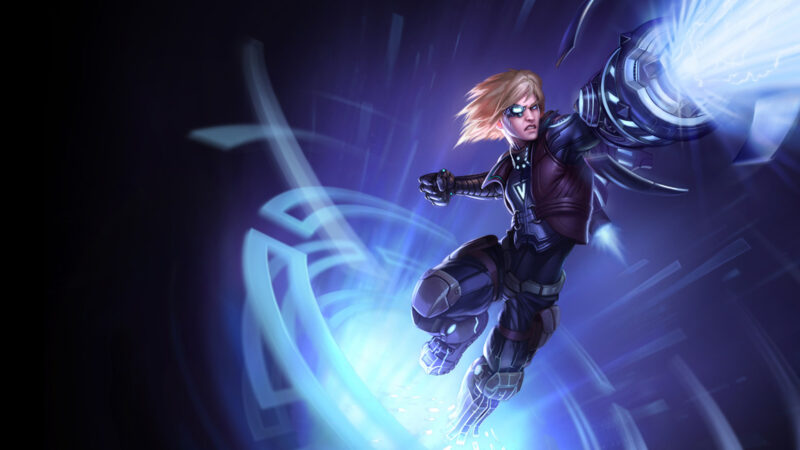 Hình nền Lol đẹp cho máy tính Ultimate ezreal lao vào tấn công