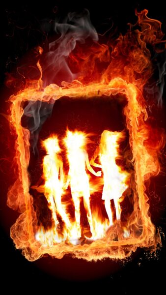 hình nền lửa hình nền ngọn lửa 3 cô gái