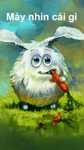 Hình nền mở khóa điện thoại thỏ ăn cà rốt