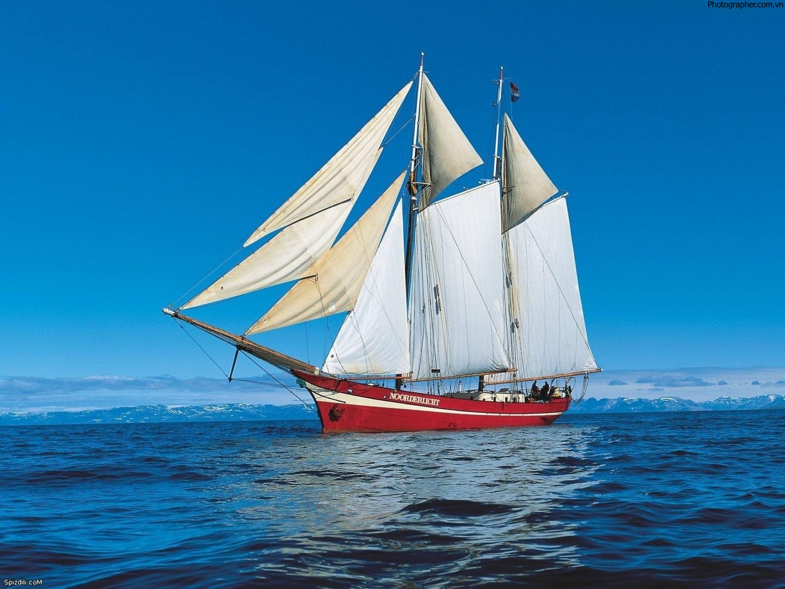 Hình ảnh thuyền buồm trên biển đẹp lãng mạn và nên thơ