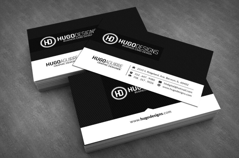 Mẫu card visit cho doanh nghiệp tone trắng đen