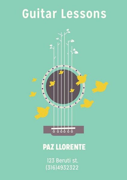 Mẫu tờ rơi quảng cáo dạy học guitar