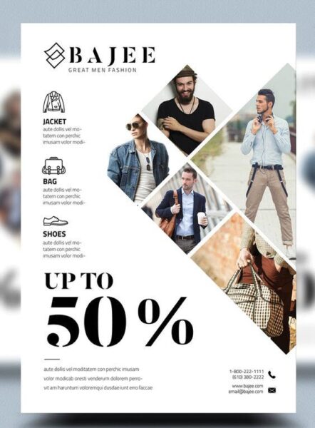Mẫu tờ rơi sale đồ nam