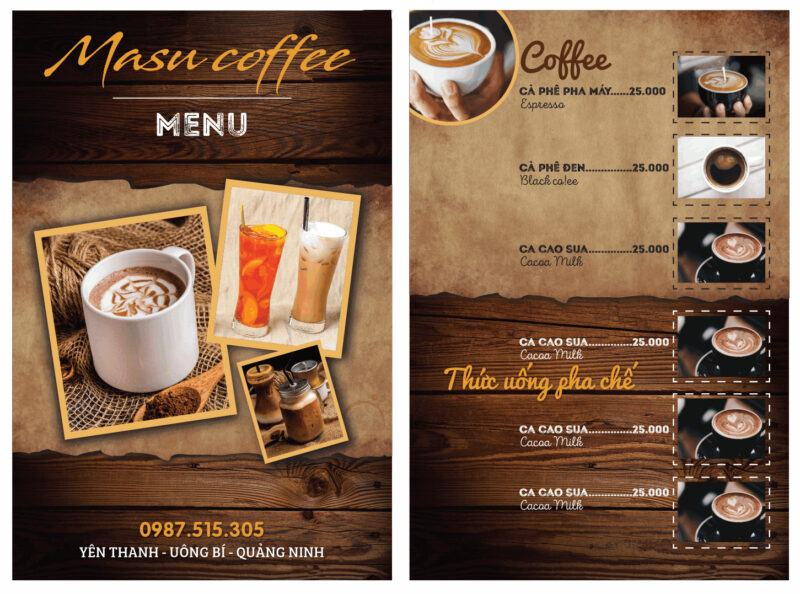 Tải menu cafe miễn phí