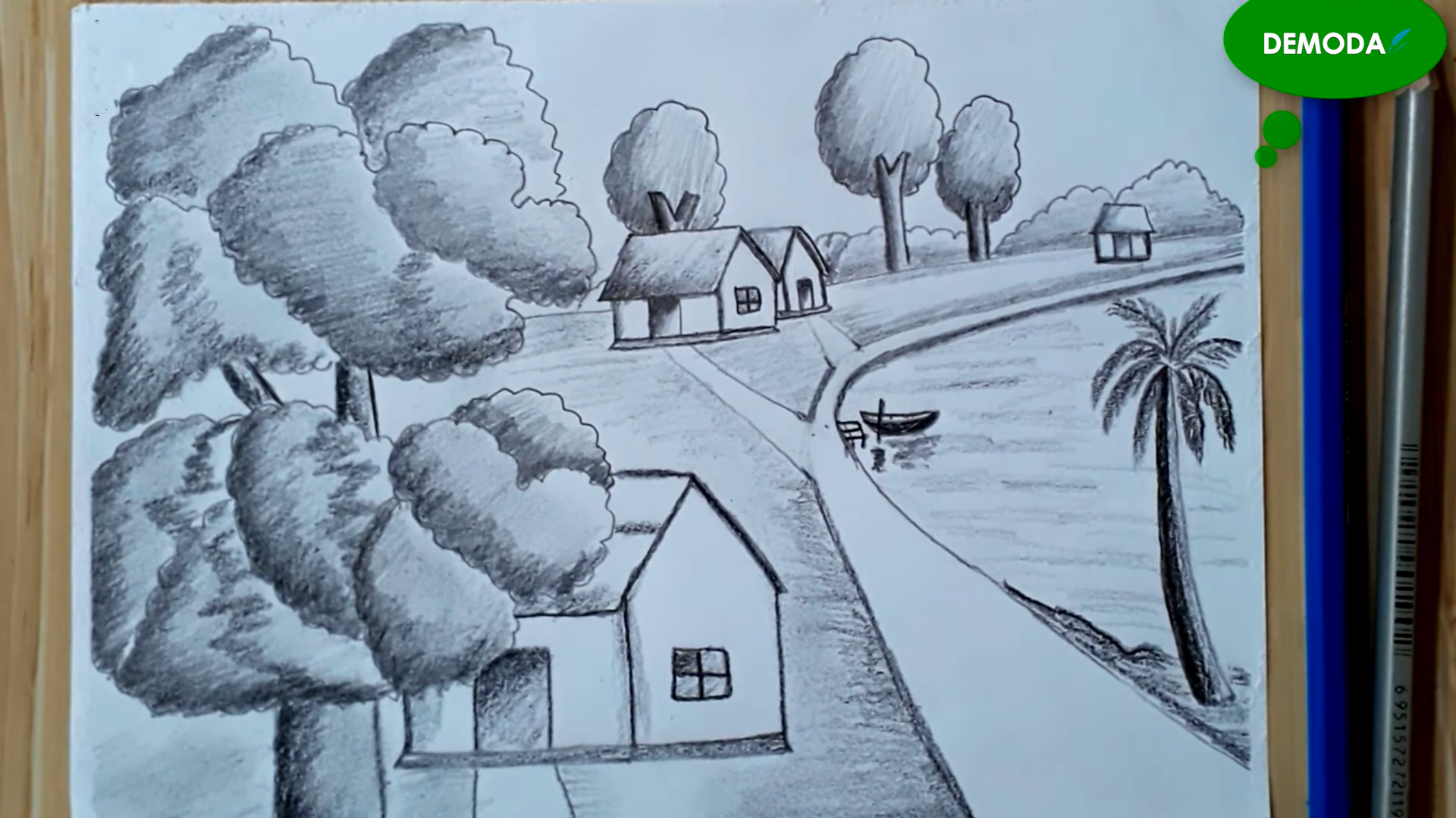 Vẽ tranh vẽ bằng bút chì đẹp tranh phong cảnh, vẽ tranh phong cảnh bằng bút  chì đơn giản