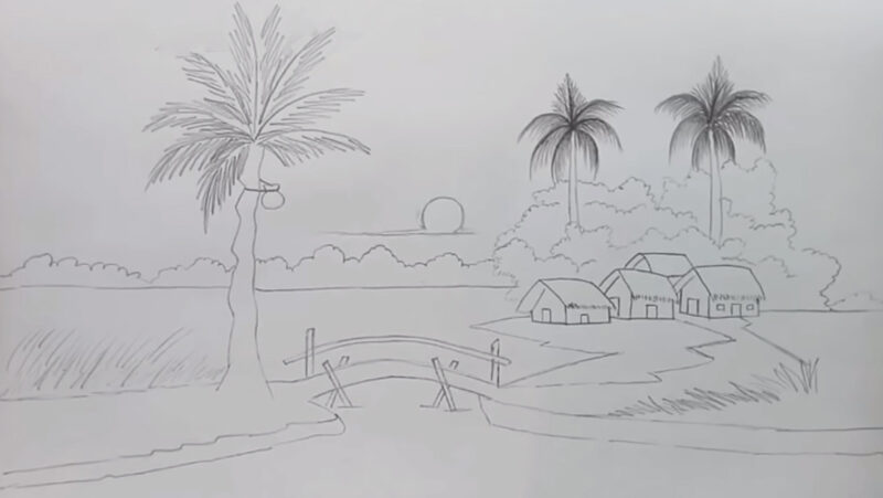 Tranh chì phong cảnh những nét phác hoạ đơn giản