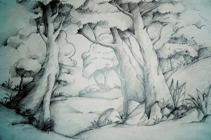 Lớp học vẽ tranh chì trắng đen