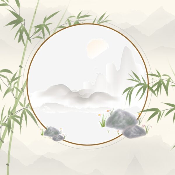 Tranh cổ phong cành trúc xinh đẹp