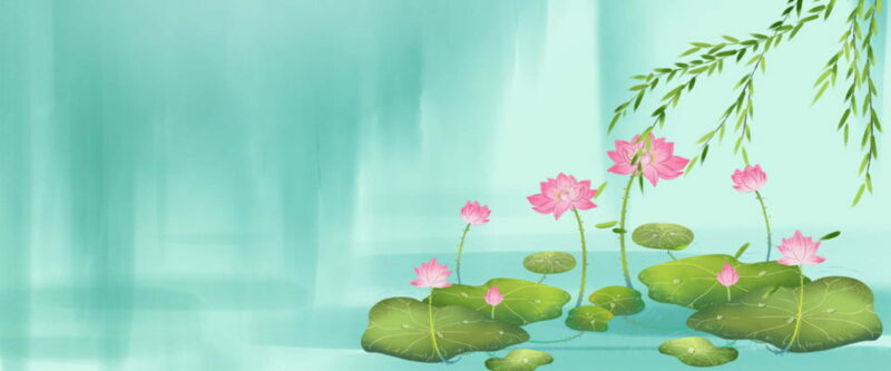 Tranh cổ phong hoa sen