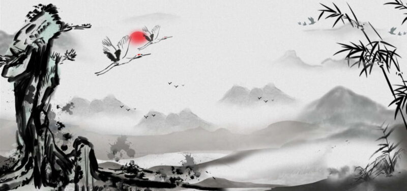 Tranh cổ phong những con chim đang bay