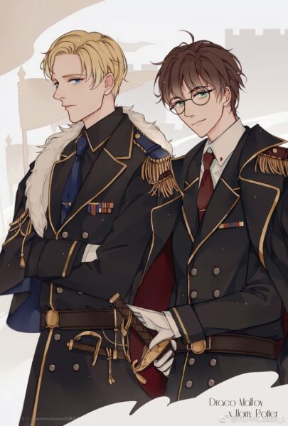 ảnh anime Harry Potter và Draco Malfoy