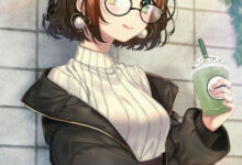 Hình ảnh cô gái đeo kính trong anime