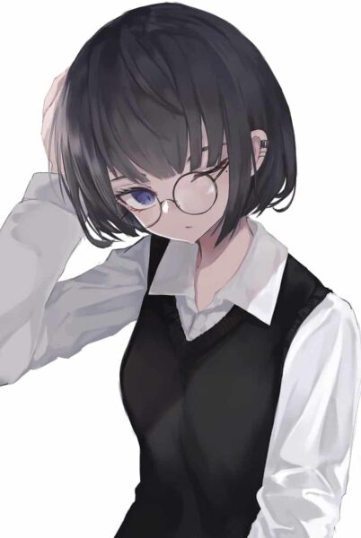 ảnh anime nữ đeo kính cực ngầu